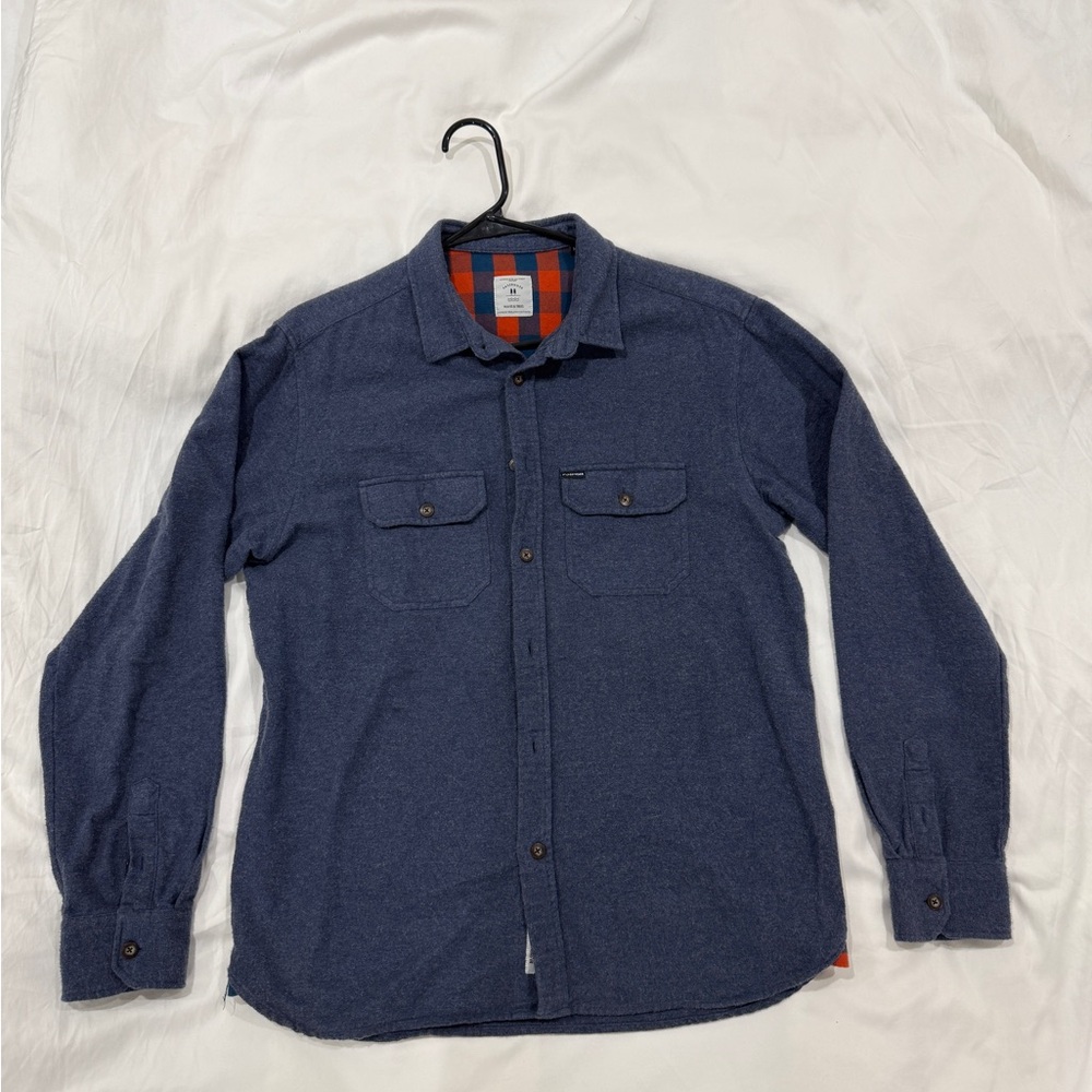 Passenger 100% Cotton Blue Long Sleeve Button-Up Shirt